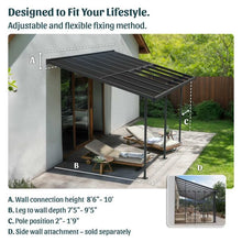 Sierra Cabrio Patio Cover Kit in Grey Frame with Opaque Grey Panels | CANOPIA by PALRAM