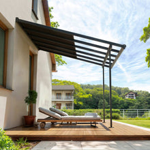 Sierra Cabrio Patio Cover Kit in Grey Frame with Opaque Grey Panels | CANOPIA by PALRAM