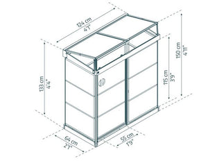 Mini 4 x 2 Greenhouse for Deck