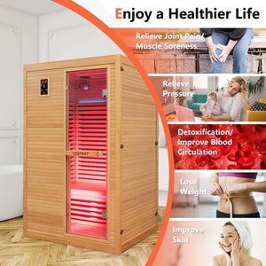 2 Person Infrared Canadian Hemlock Wood Sauna