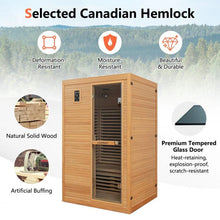 2 Person Infrared Canadian Hemlock Wood Sauna