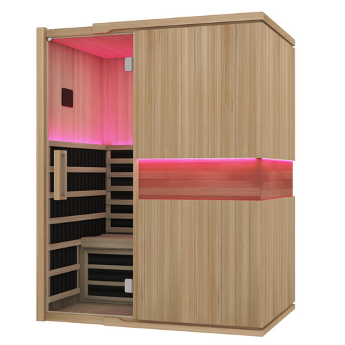 Blisspod Full Spectrum Sauna, Canadian Hemlock Ultra Low EMF, Infrared & Red Glass Heater & Chromotherapy – 3 Person
