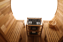 Canadian Red Cedar Outdoor Steam Barell Sauna | Full Glass Back | 70.87"H x 70.87"W x 70.87"D | 4-6 person