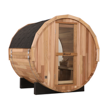 Canadian Red Cedar Outdoor Steam Barell Sauna | Full Glass Back | 70.87"H x 70.87"W x 70.87"D | 4-6 person