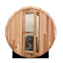 Canadian Red Cedar Outdoor Steam Barell Sauna | Full Glass Back | 70.87"H x 70.87"W x 70.87"D | 4-6 person