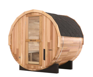 Canadian Red Cedar Outdoor Steam Barell Sauna | Full Glass Back | 70.87"H x 70.87"W x 70.87"D | 4-6 person