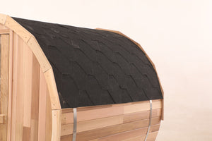 Canadian Red Cedar Outdoor Steam Barell Sauna | Full Glass Back | 70.87"H x 70.87"W x 70.87"D | 4-6 person