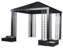 Black Aluminum Frame Gazebo With Planters
