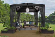 Black Aluminum Frame Gazebo With Planters