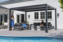 13 x 10 x 7 ft Black Louvered Pergola