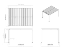 13 x 10 x 7 ft Black Louvered Pergola