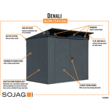Super Tough 20 Year Steel Shed, 8 ft. x 5 ft. Anthracite