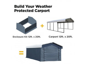 Steel Metal Carport Enclosure Kit - Steel Carport NOT Included