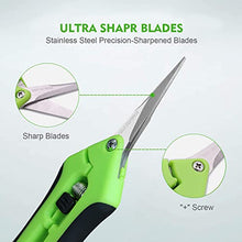Garden Pruning Shears 2-Pack Straight/Curved Blade Ultra Lightweight