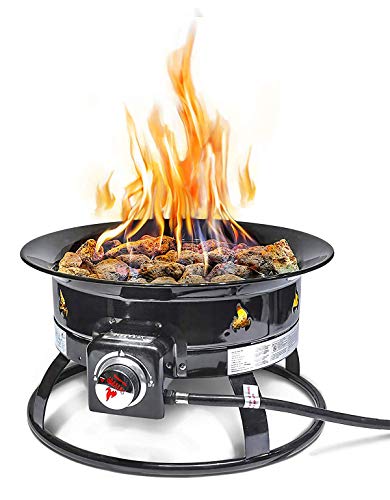 Round Outdoor Portable Propane Gas Fire Pit