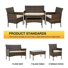 Patio Furniture 4 Piece Patio Set: Chairs  and Wicker Sofa