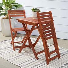 Vifah V1381 Outdoor Wood Folding Bistro Set with Square Table & Two Chairs