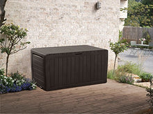71 Gallon Wood Look All Weather Outdoor Storage Deck Box, Brown