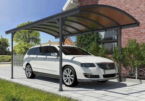 10x16 Grey Panel Polycarbonate Carport | CANOPIA by PALRAM