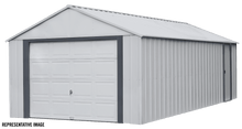 12 Year Steel Garage With Rollup Door Light Grey